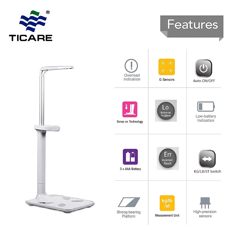 Clear Glass Ultrasonic Body Fat Analyzer Scale