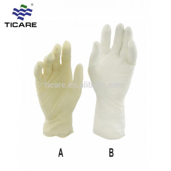 Disposable powdered medical latex exam gloves