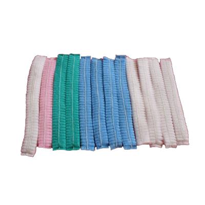 Factory price disposable colorful non-woven strip mob cap