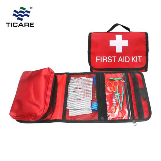 Red Folding First Aid Kit Bag for Outdoor