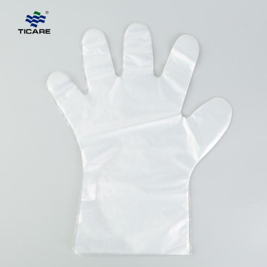 Ticare Disposable Plastic Poly Gloves, Large Size, Clear