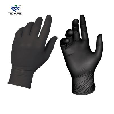 Ticare Disposable Black Latex Exam Gloves Large Medium, Powder Free