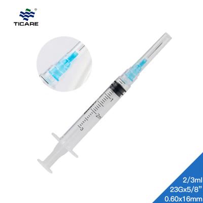 3ml Luer Lock Tip Syringe & Needle 23G x 5/8