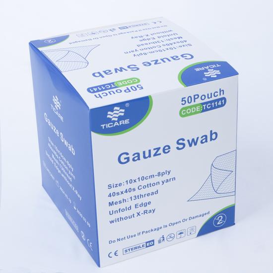 Cotton Gauze Swab 10cmx10cm Sterile - TICARE HEALTH
