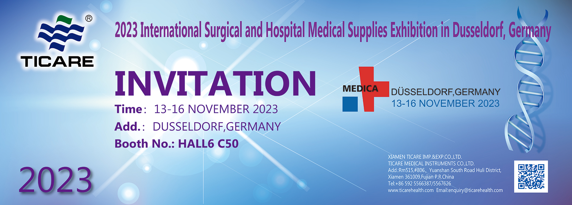 Welcome to HALL6 C50, Medical Supplies Exhbition in Dusseldorf, Germnany